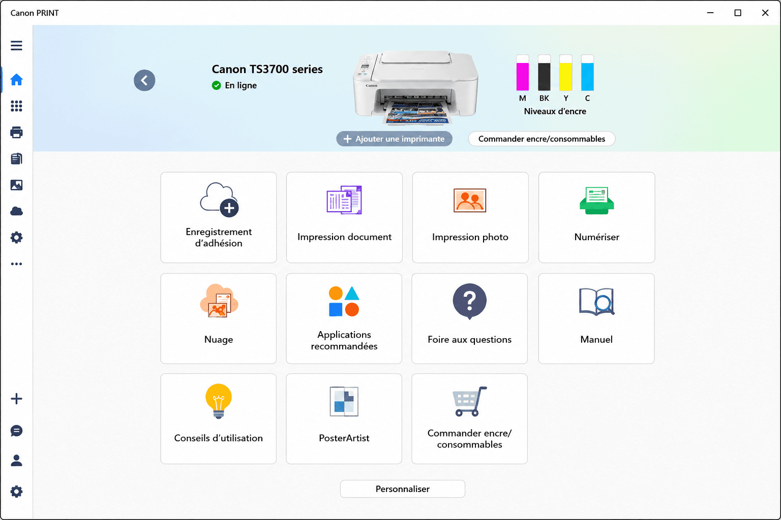 Fiche de l'application Canon PRINT sur le Microsoft Store