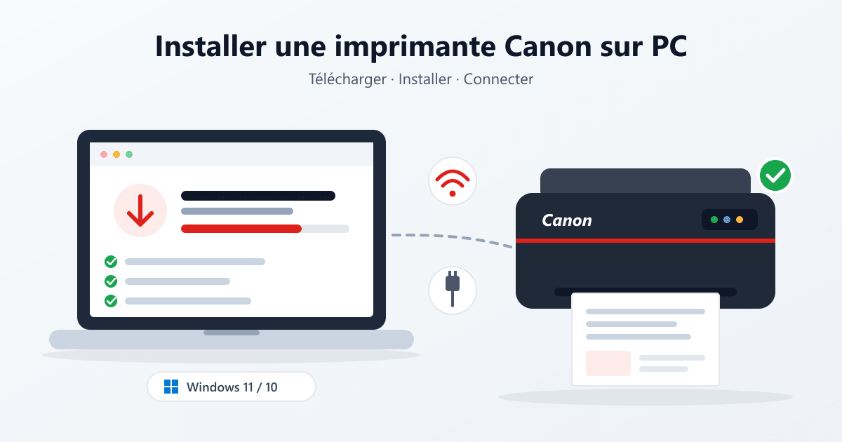 Installer une imprimante Canon sur un ordinateur PC Windows en Wi-Fi ou en USB